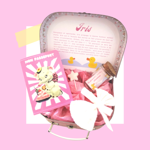 MINI COFFRET NAISSANCE 4 CADEAUX ROSE